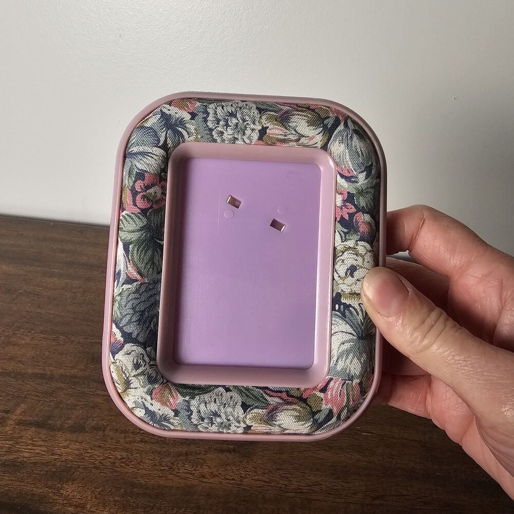 Vintage Style Miniature Purple Floral Picture Frame 3.5" x 5" Tabletop Frame